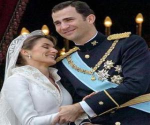 yapboz Prens Felipe ve Prenses Letizia sevgi dolu tutum gala dans